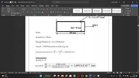 ANSYS :SIMPLE 1D BAR ELEMENT WITH CONSTANT CROSS SECTION AREA BOTH THEORTICAL AND ANSYS SOLUTION