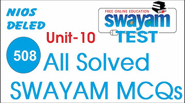 Swayam mcq test of 508 unit 10