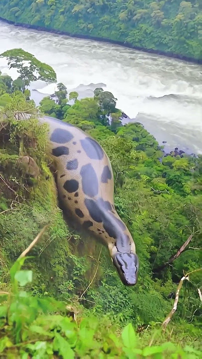 Encounter with the giant snake of the Amazon #snake #anaconda #snakevideo #amazon #jungle #viral