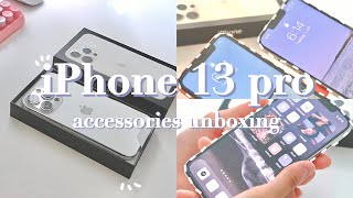 iphone 13 pro (white) unboxing 📦 + accessories 💐