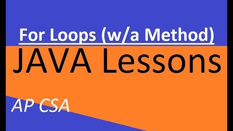 AP CSA Unit 4 For Loops (with a Method)