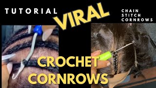Tutorial VIRAL CROCHET CORNROW - A New Way To Cornrow - how to chain stitch cornrows