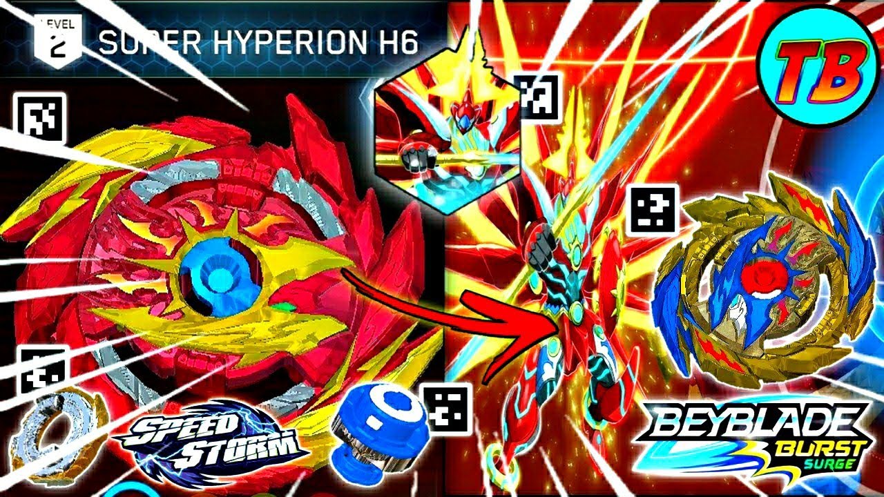 SUPER HYPERION H6 GAME PLAY + 5 OTHER QR CODES BEYBLADE BURST SURGE