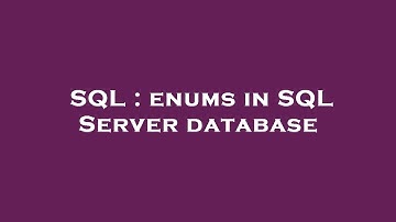 SQL : enums in SQL Server database