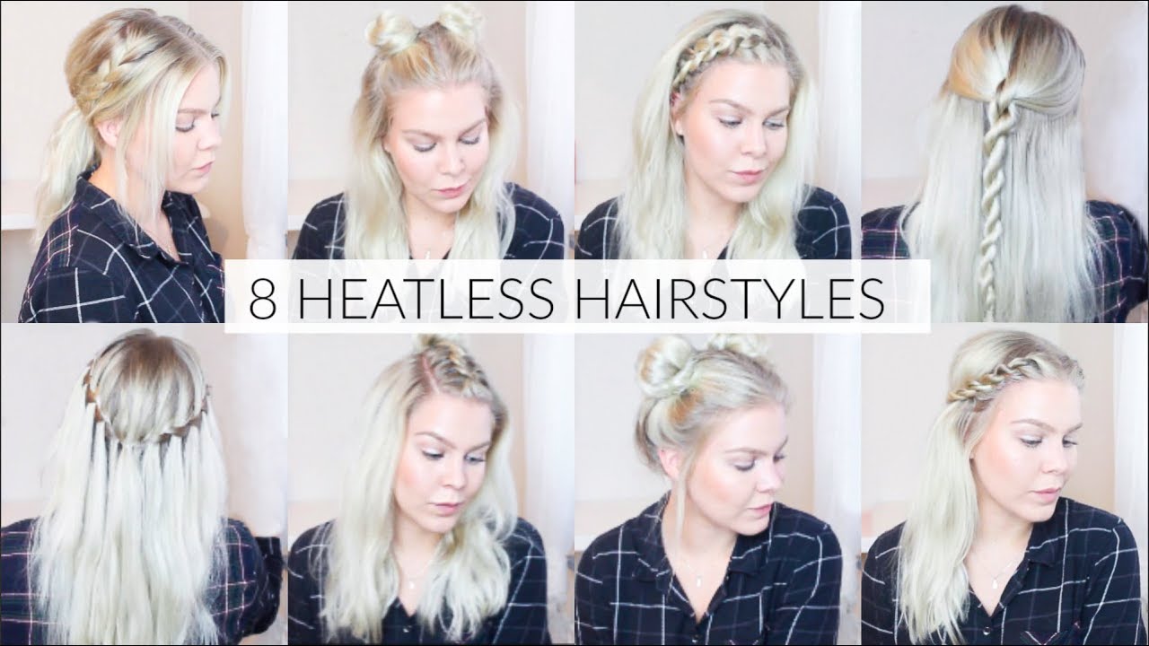 8 Heatless Everyday Hairstyles | EverydayHairInspiration - YouTube
