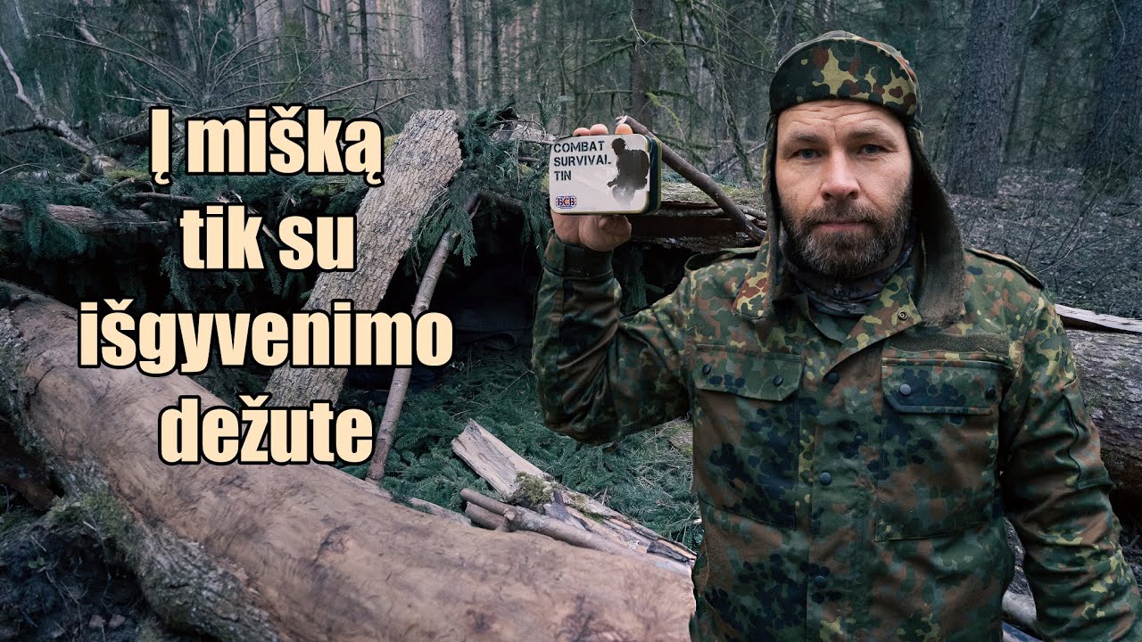 Minusinė naktis miške be daiktų (tik su išgyvenimo dėžute)