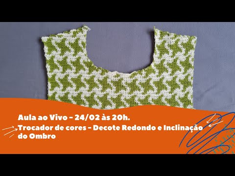 Tricô à Máquina | Trocador de cores - Decote Redondo  e Inclinação do Ombro