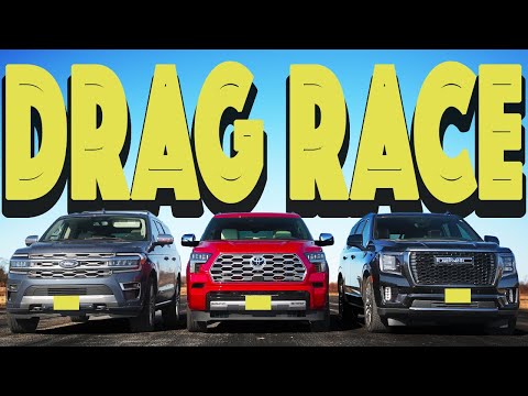 2023 Sequoia vs GMC Yukon Denali vs Ford Expedition: The Ultimate Large SUV Drag and Roll Race.