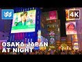 [4K] Osaka, Japan at Night - Dotonbori Namba Walking Tour & Travel Guide 🎧 Binaural City Sound