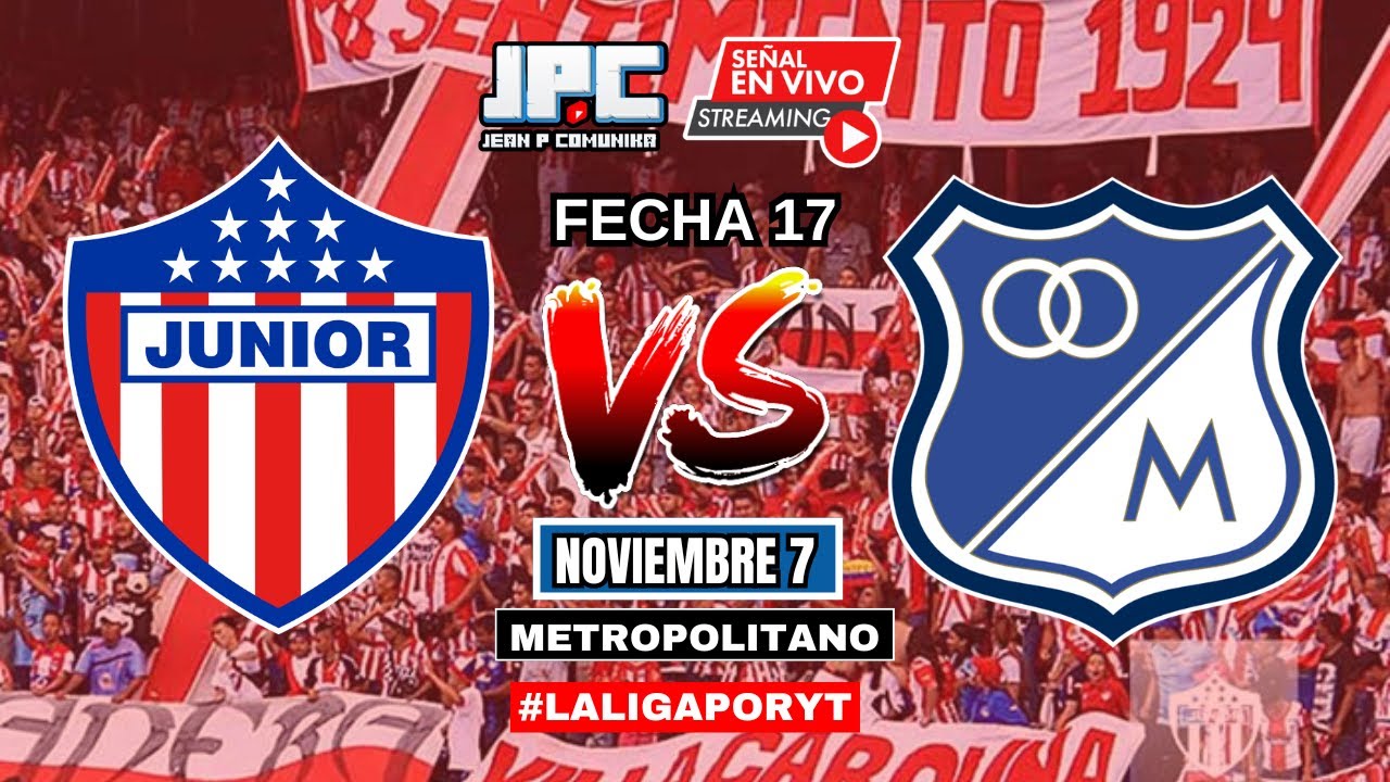 Junior VS Millonarios - Liga Betplay 2024-II | EN VIVO - YouTube