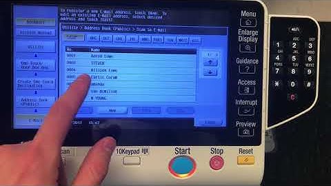 Konica Minolta - Delete Email Address Book Entry