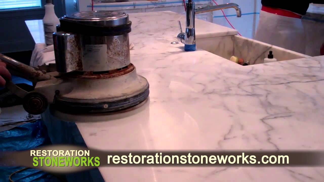 Restoration Stoneworks Marble Counter Polish YouTube