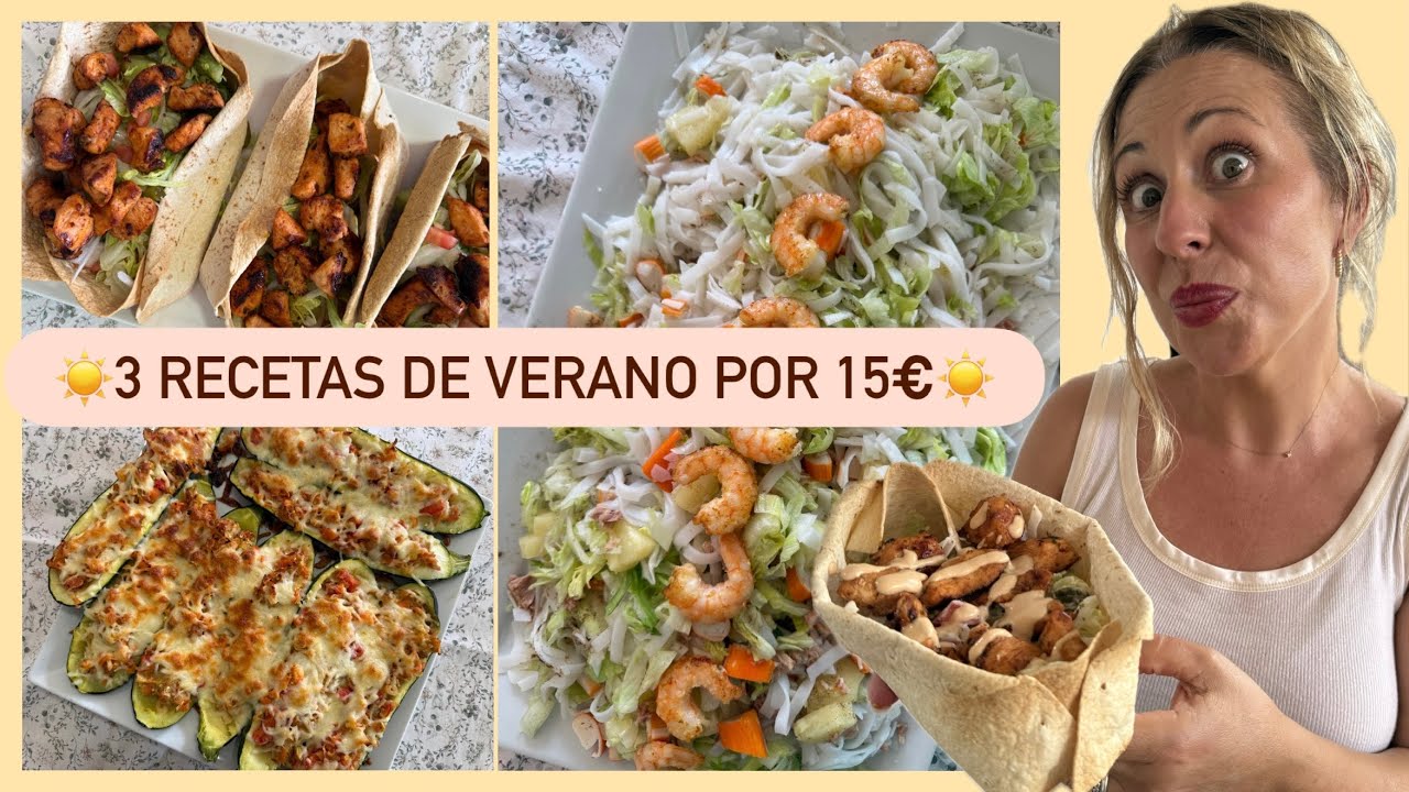 ☀️3 recetas de verano por 15€ (rápidas, frescas y sin calor). OS ENSEÑO EL TICKET Y LA COMPRA🛒