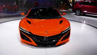 New 2019 Acura NSX Exotic Sports Car - Orange - Exterior Tour Walk Around - 2018 LA Auto Show