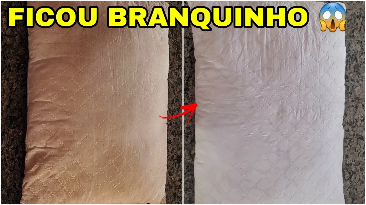 Como desencardir travesseiro velho muito sujo! Fica limpo e cheiroso...