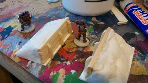 wargaming 15mm scale scratch built trench sections work in progress