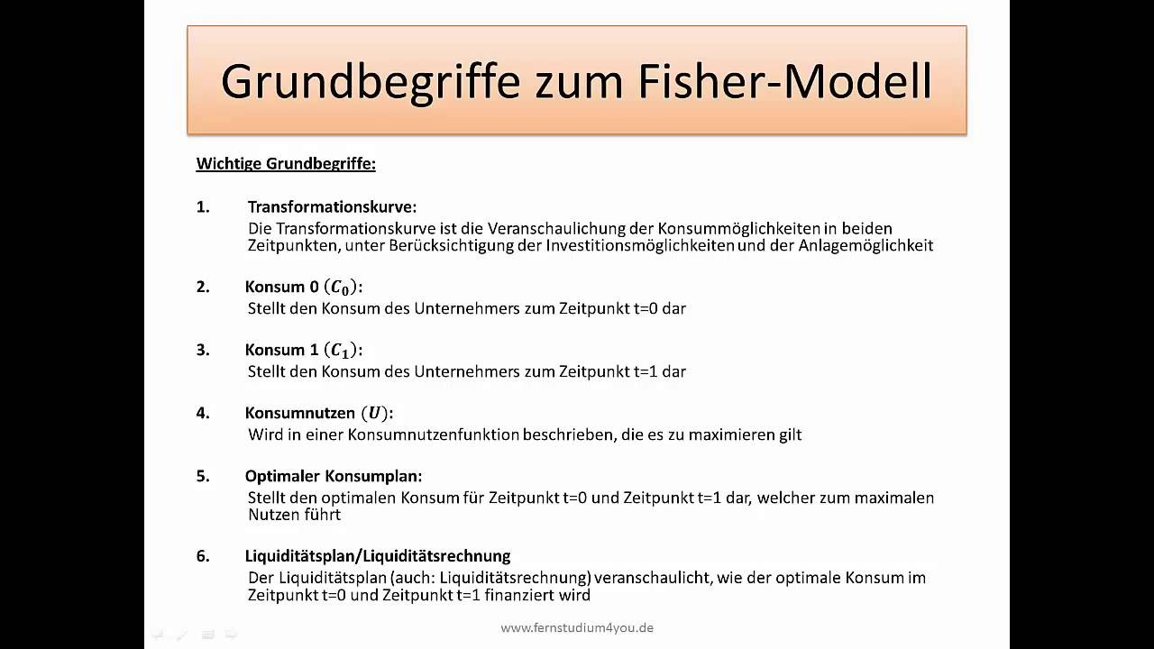 Einsendearbeit Fernuni Hagen Investition Und Finanzierung Investition und Finanzierung: Fisher-Modell - FernUni Hagen - YouTube