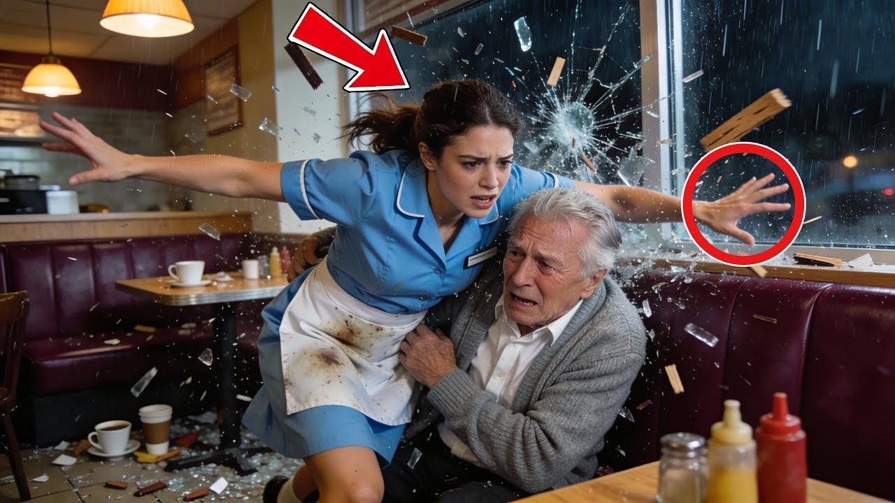 Serveuse protège un vieil homme des balles – Le lendemain, le Parrain envoie 4 gardes à son caf