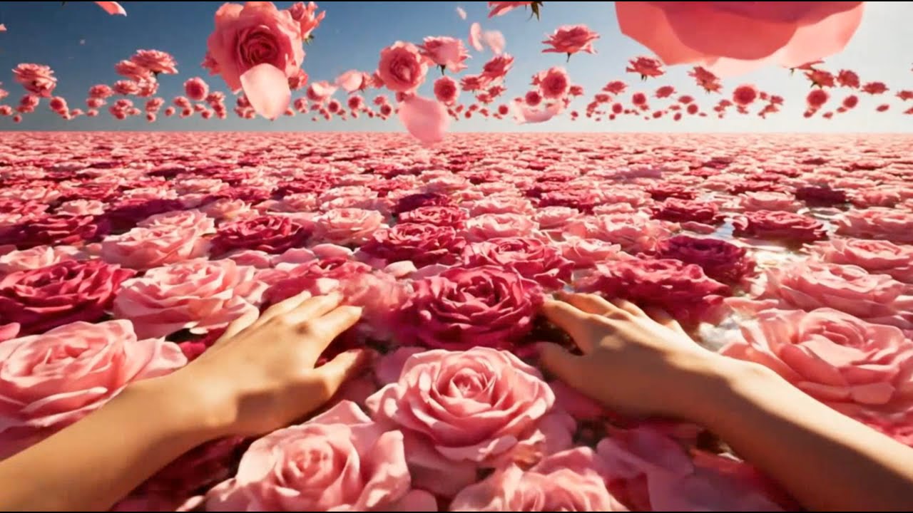 ASMR   floating flowers meditation