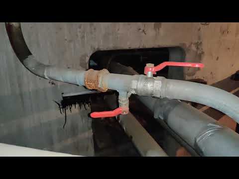 Замер розлива ХВС (лежака) холодного водоснабжения в подвале многоквартирного дома
