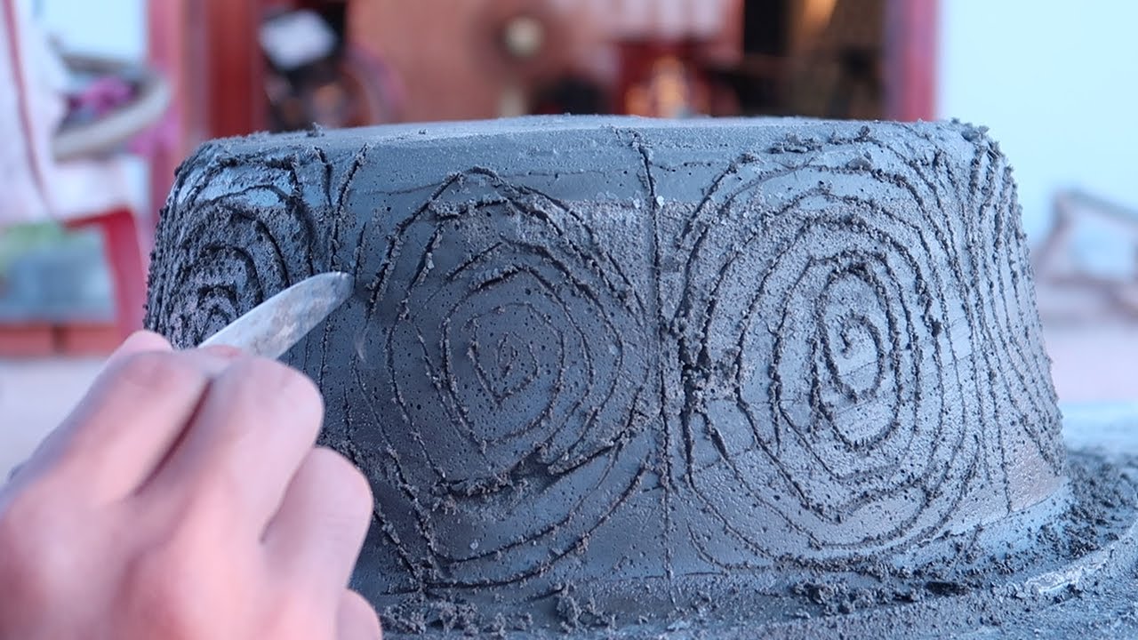 DIYAmazing ideas to make Cement flower pots at Homecolor painting