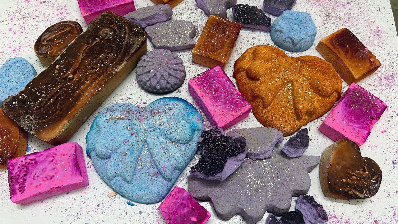 Colourful homemade chalk✨Buttery soft and dusty😍Oddly satisfying ASMR video