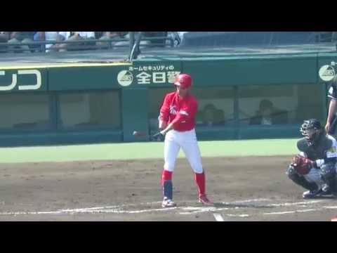 H28.05.22　1死1・3塁　ｶｰﾌﾟ得点できず(安部：三振、磯村：ｾｶﾝﾄﾞｺﾞﾛ)　阪神×広島　甲子園