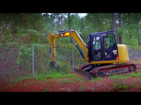 Cat® Mini Excavator Mulcher at Work