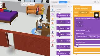 Interact with avatar using quiz panel in CoSpaces screenshot 2