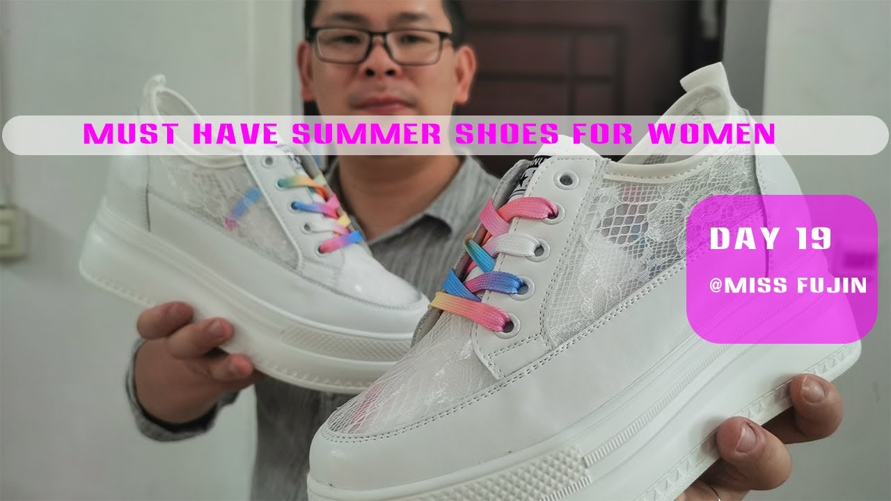 DAY 19 | Must HAVE Women Summer Shoes 2022 | Platform Wedge Sneakers | White Sneakers |Fujin