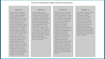 How To Make Equal Height Columns Using jQuery