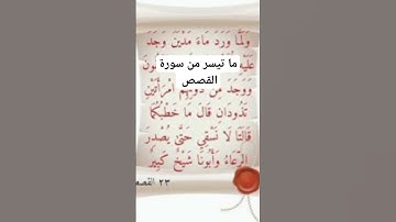 #القرآن الكريم ما تيسر من سورة القصص