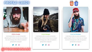 Profile Cards with Image Float on Card using HTML & CSS | TechiesCraze