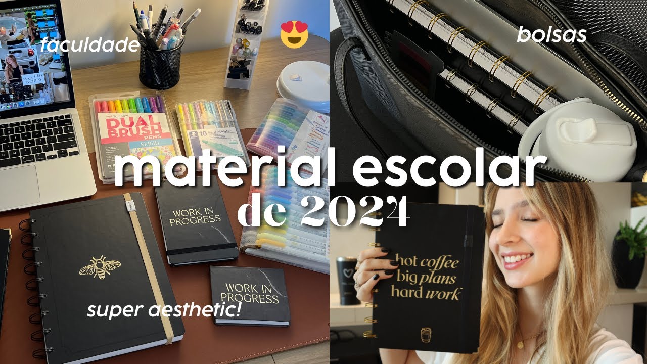 MATERIAL ESCOLAR DE 2024 | mostrei tudo!! 