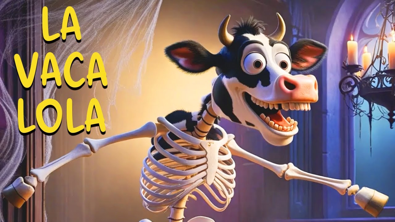 La Vaca Lola Esqueleto 3D 💀🎃 Canciones Infantiles para Halloween 💀🎃🕸️ Canciones de la Granja.