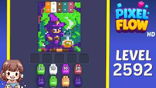 Pixel Flow Level 2592 Solution Walkthrough