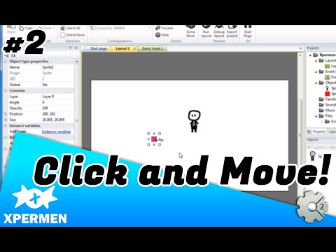 #2 Tutorial Construct 2 Point and Click Game | Click and Move!