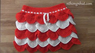 How to Crochet skirt tutorial (Eng sub) I Hướng dẫn móc váy len nhiều tầng