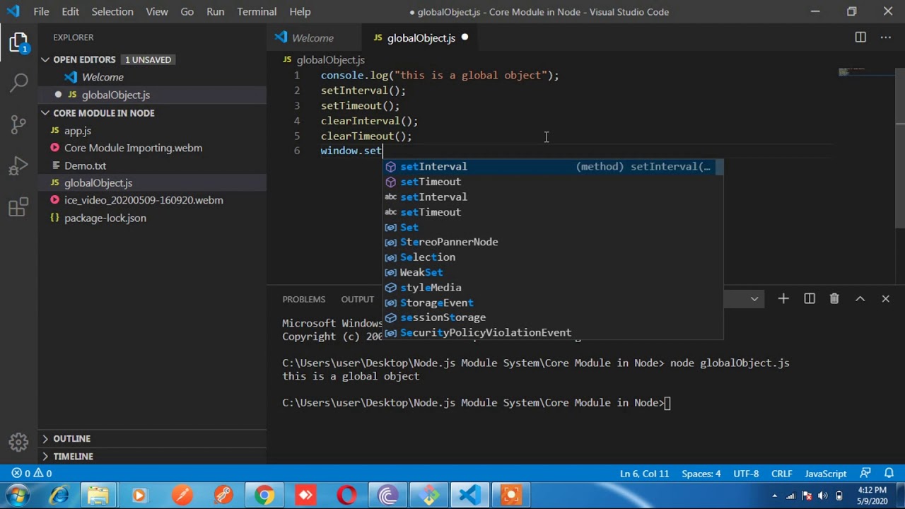 5 Global Object Node in Hindi - YouTube
