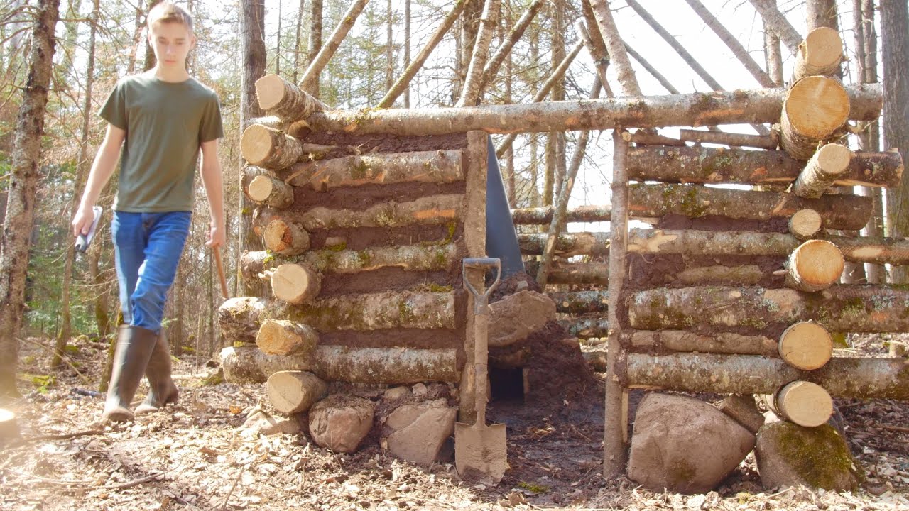 Building a Log Cabin Deep in the Woods PART 2 — Forest Life Season 2 Ep ...