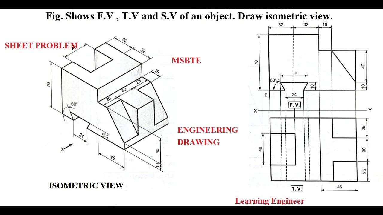 How to Draw Isometric View (Que No.2) and Isometric Projection.# ...