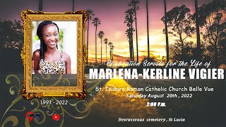 Thanks giving service for The Life of MARLENA-KERLINE VIGIER