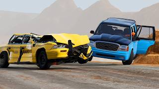 CRAZY Taxi vs Traffic 💥 Ultimate Road Rage Mayhem on Desert Road! (BeamNG) screenshot 4