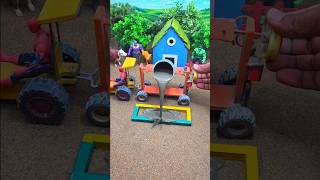 😱 Amazing Mini Tractor Making Cement Pillar | DIY Real Working Construction Machine 🚜 #shorts