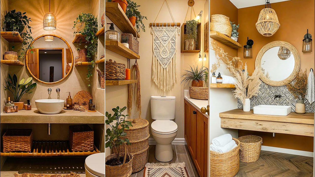 Small Boho Bathroom Design Ideas 2025 Stylish Washbasin & Modern Interior Design Trends 