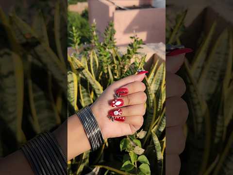 DIY Navratri nails ✨️😁#diy #diykeychain #shiv #craft #nails #navratri