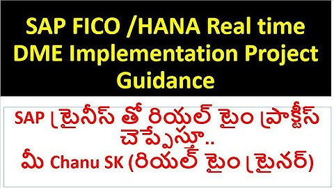 SAP FICO /HANA Real time DME Implementation Project Guidance|SAP FICO Coaching in Telugu