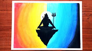 Lord shiva drawing with oil pastel / Mahashivratri drawing easy screenshot 5