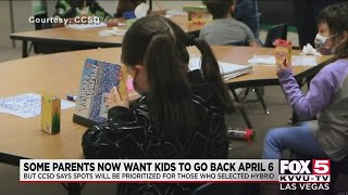 Some CCSD parents now want kids back in class on April 6