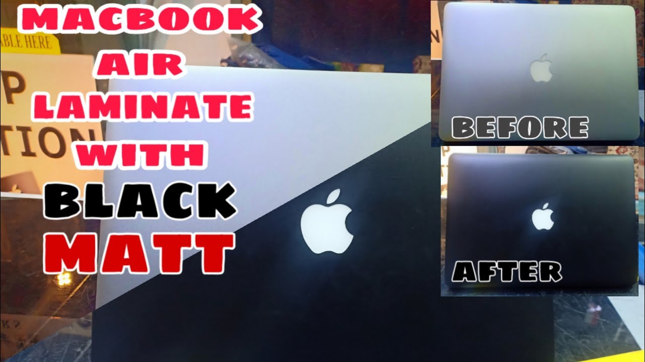 macbook air | macbook wrap with matt black vinyl
